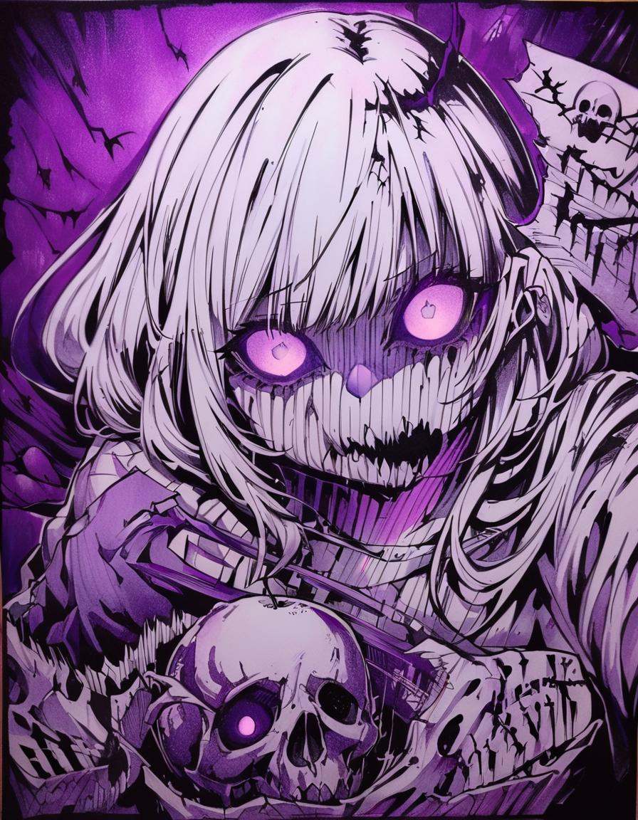 Horror-themed purple theme,  monochrome,  glowing on Tensor.Art