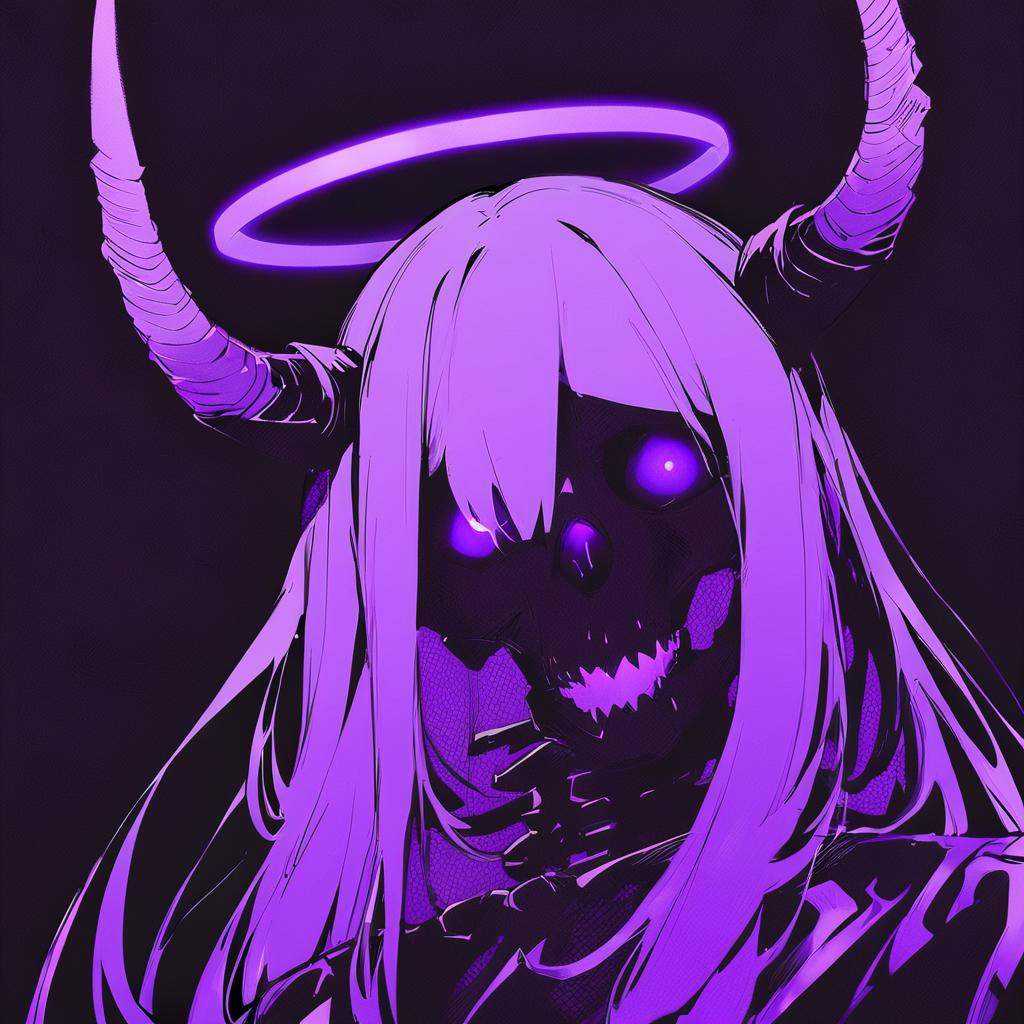 purple theme,  glowing,  1girl on Tensor.Art