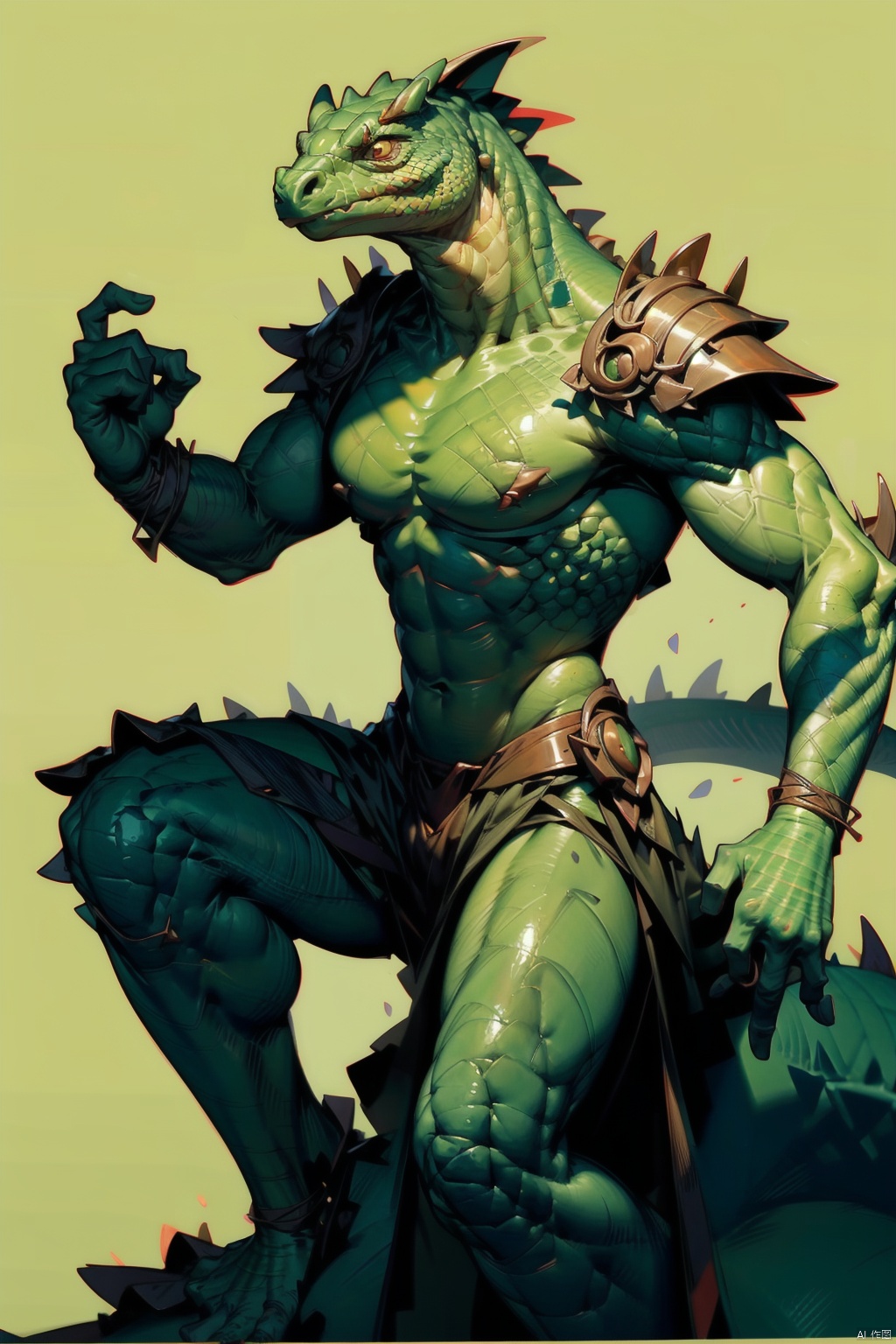  absurdres,absurdres,realistic,full_shot,, Lizard Man