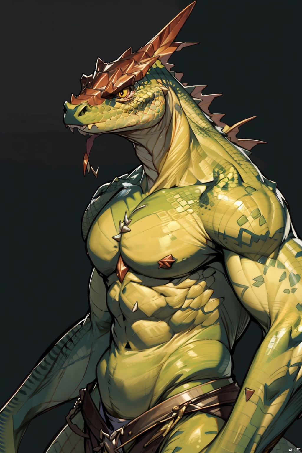  absurdres,absurdres,realistic,full_shot,, Lizard Man