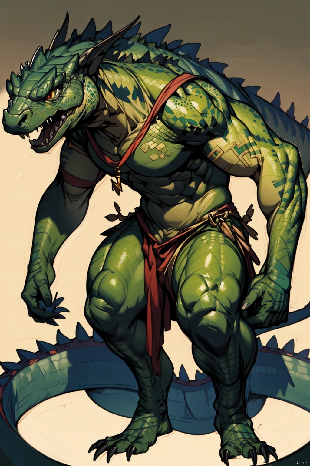  absurdres,absurdres,realistic,full_shot,, Lizard Man