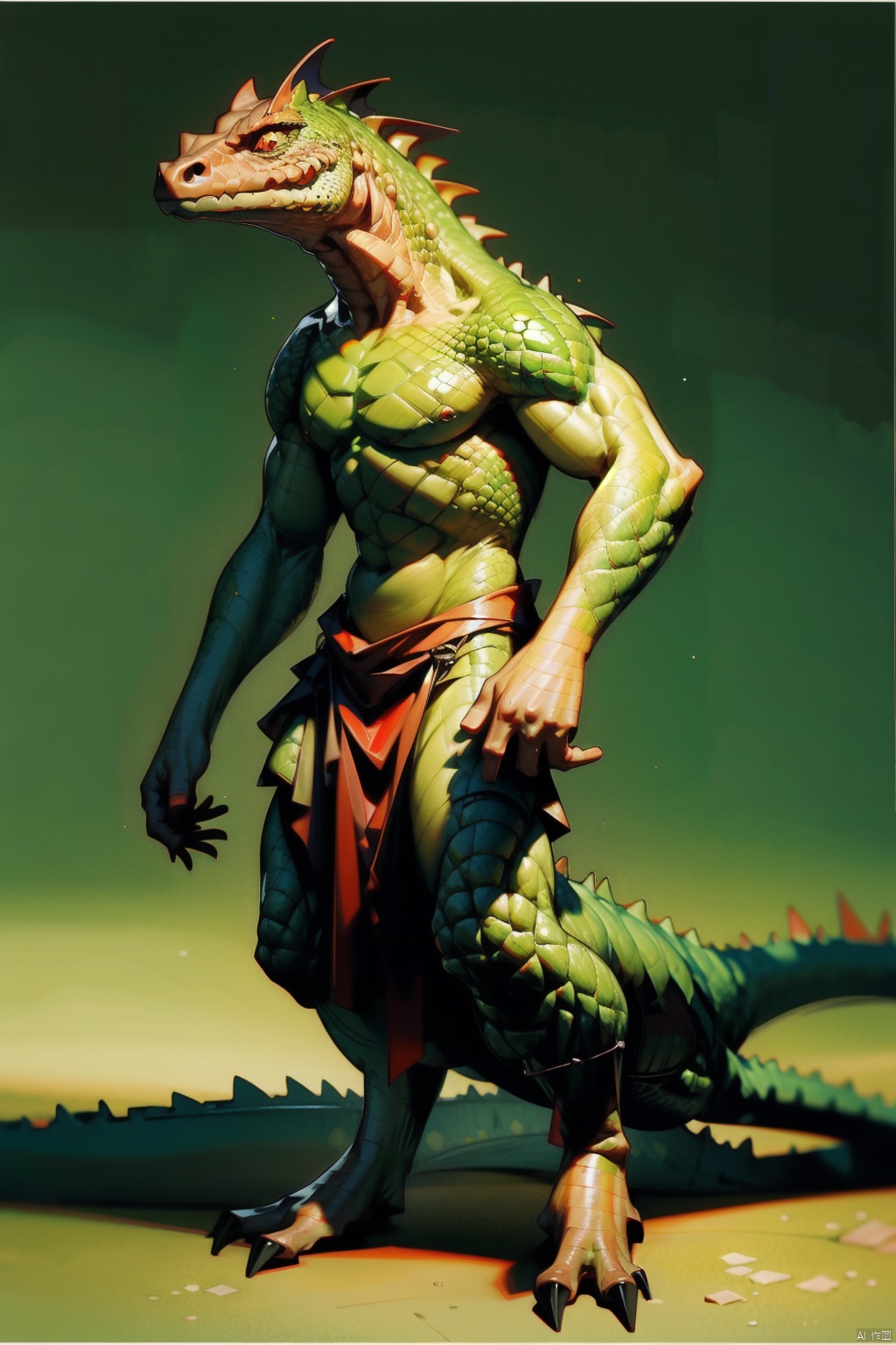  absurdres,absurdres,realistic,full_shot,, Lizard Man