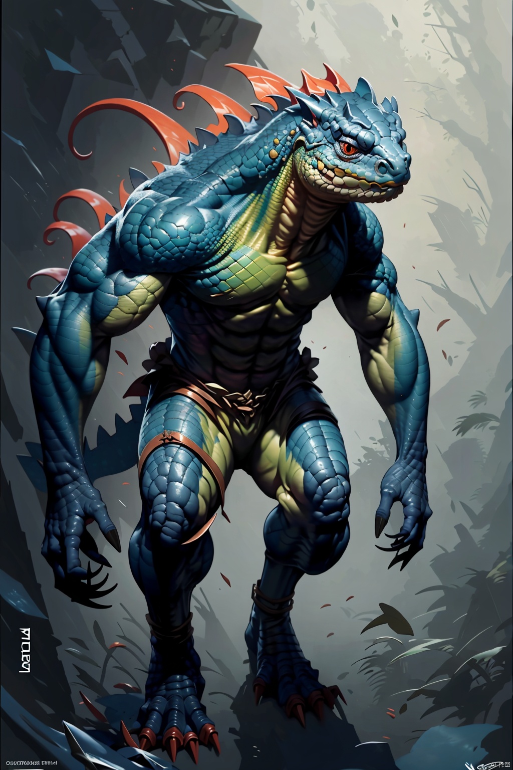  absurdres,absurdres,realistic,full_shot,, Lizard Man