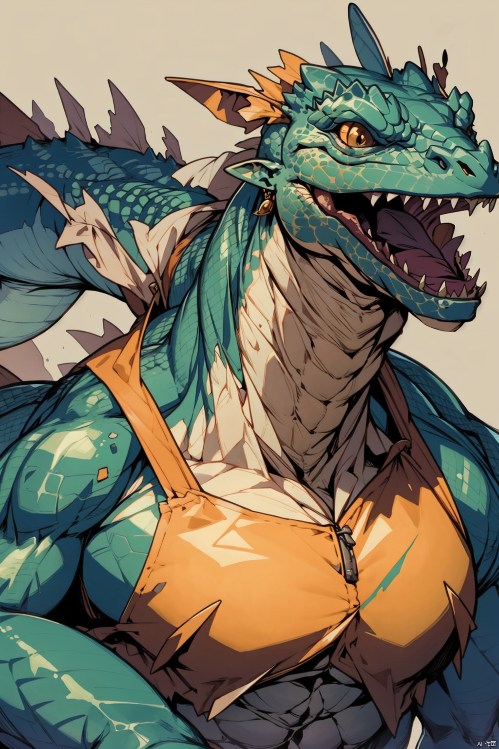  absurdres,absurdres,realistic,full_shot,, Lizard Man