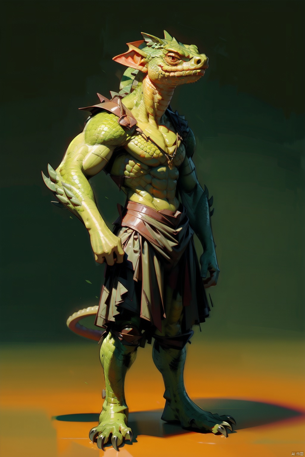  absurdres,absurdres,realistic,full_shot,, Lizard Man