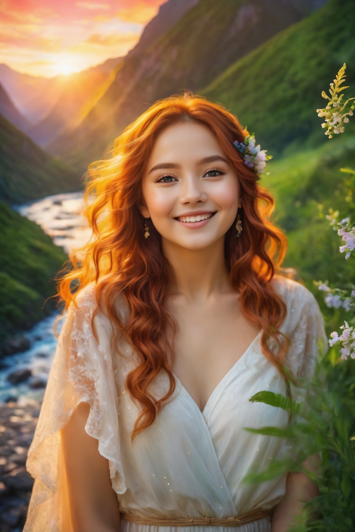 photorealistic,  ultra-detailed,  vibrant photography of a woman in nature on Tensor.Art