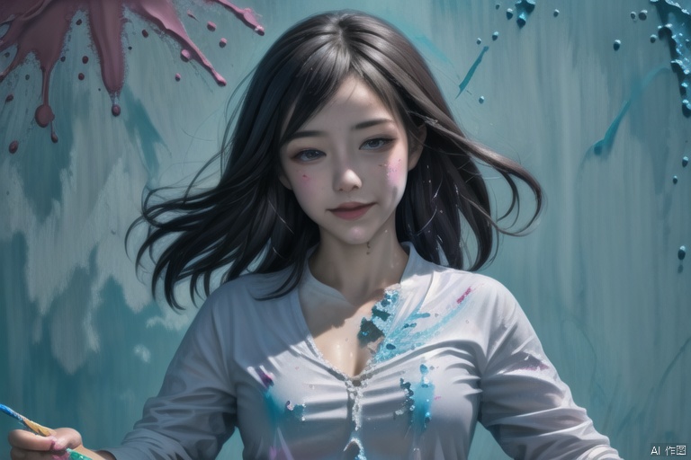 1girl,  K-PaintSplashing,  K-PaintSplashing on Tensor.Art