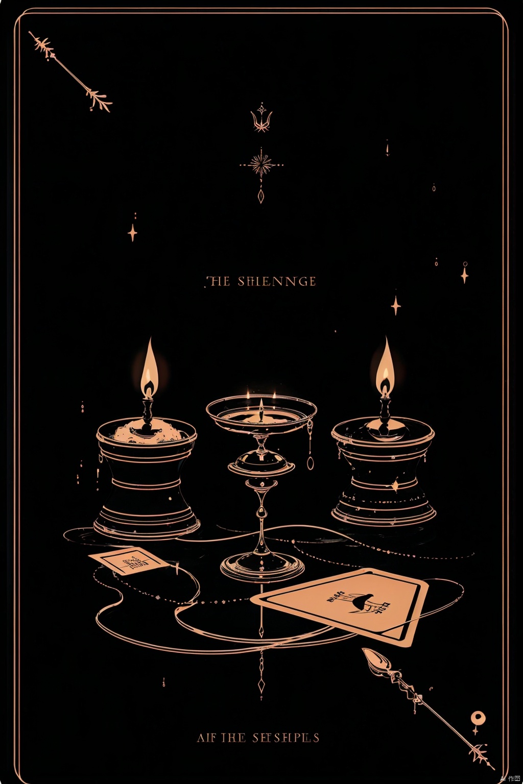 line,symbol,card,simple background,monochrome,english text,no humans,black background,candle,still life<lora:EMS-309820-EMS:0.800000>