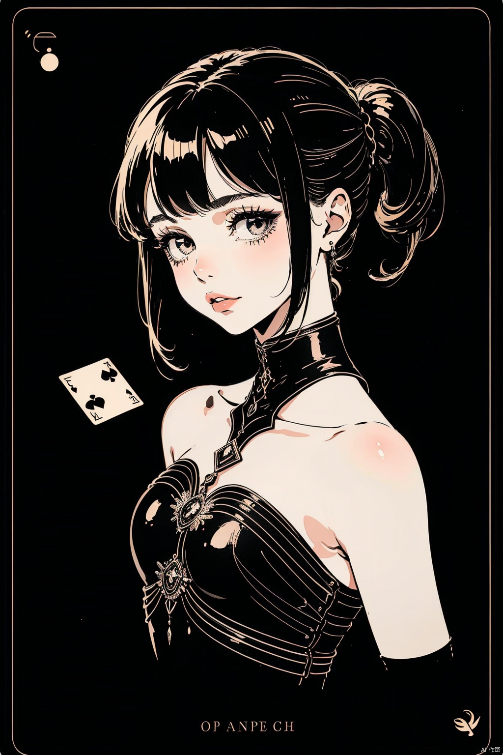 1girl,line,symbol,card,simple background,monochrome,black background,still life<lora:EMS-309820-EMS:0.800000>