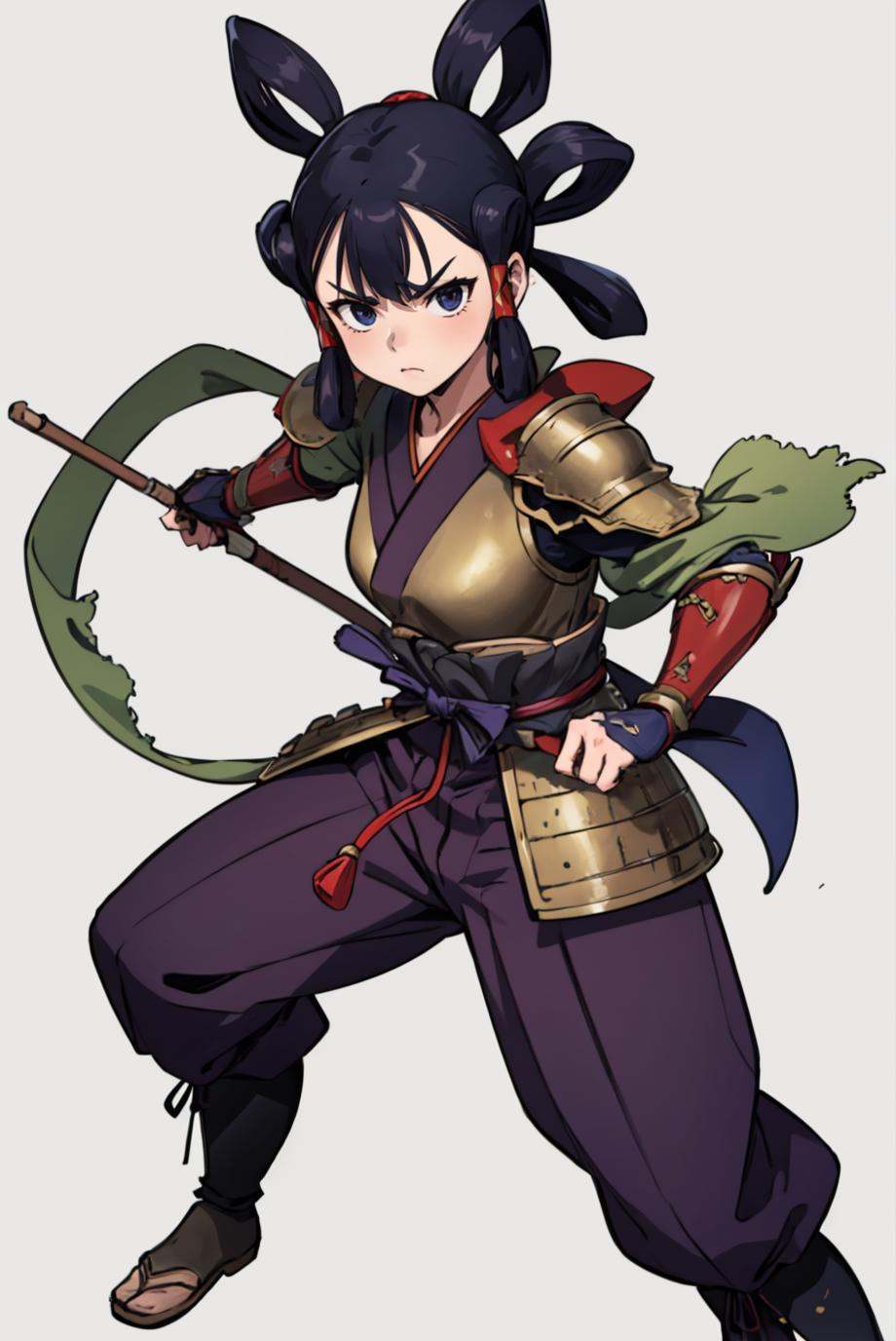 1girl,  solo,  fighting stance on Tensor.Art