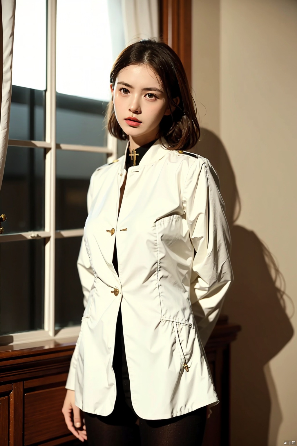  absurdres,absurdres,realistic,(full_shot:1.8), solo, 1girl, Occupation_Therapists_pastor
