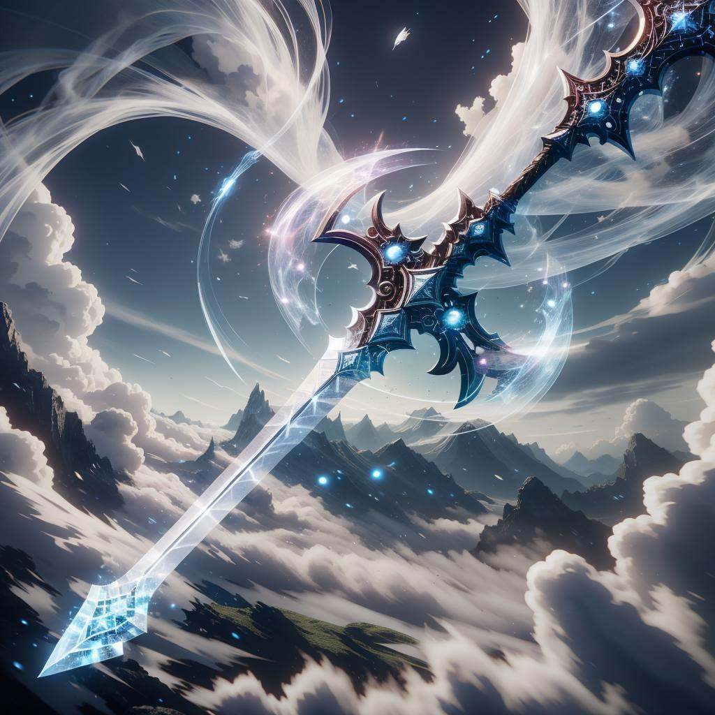 <lora:TempestMagic-21:0.8>,tempestmagic ,fantasy,ethereal transparent, motion blur,  enchanted sword , greatsword,   sword hilt, 