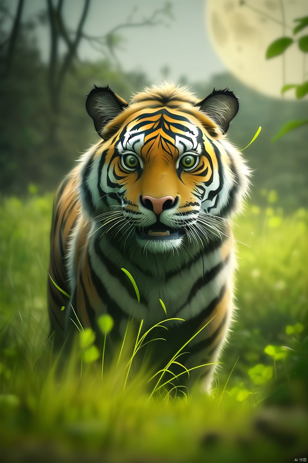 Tiger, blur, blur background, blur foreground, color difference, dandelion, depth of field, dirt, field, grass, jungle, leaves, moon, motion blur, nature, no people, grass, outdoors, plants, wheat