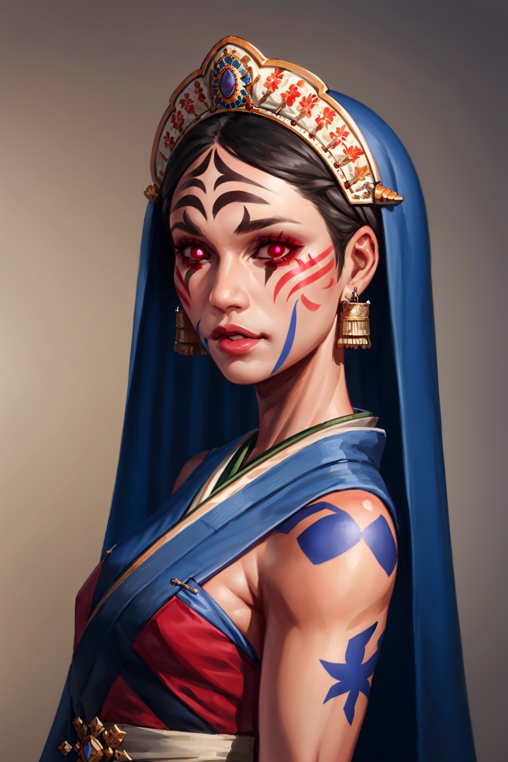 Javier_Charro_style_lora_by_niolas,  1girl,  red eyes on Tensor.Art