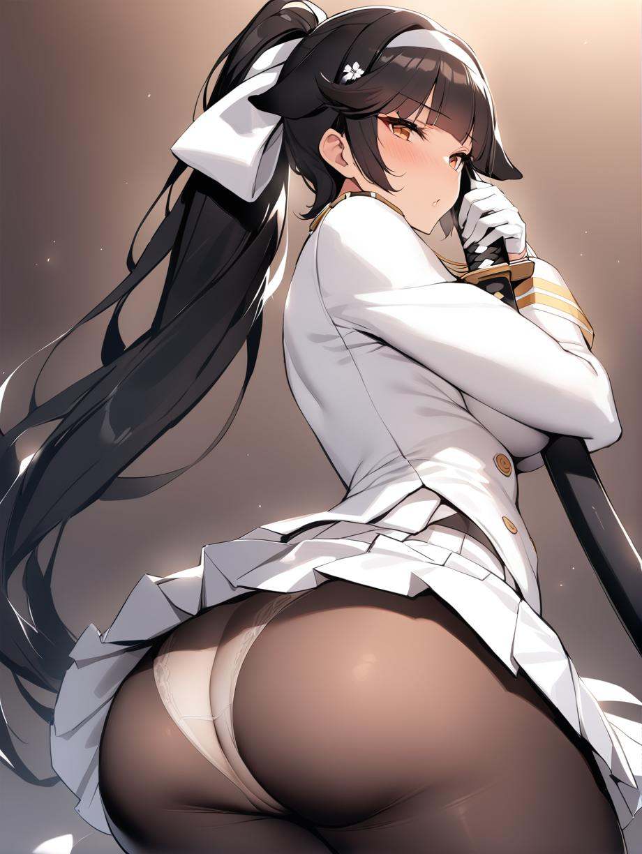 takao_\(azur_lane\),  military_uniform,  white_gloves on Tensor.Art