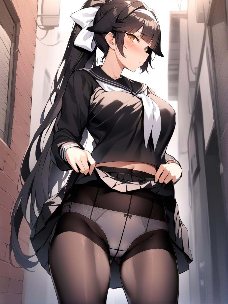 takao_\(azur_lane\),  long hair,  black serafuku on Tensor.Art