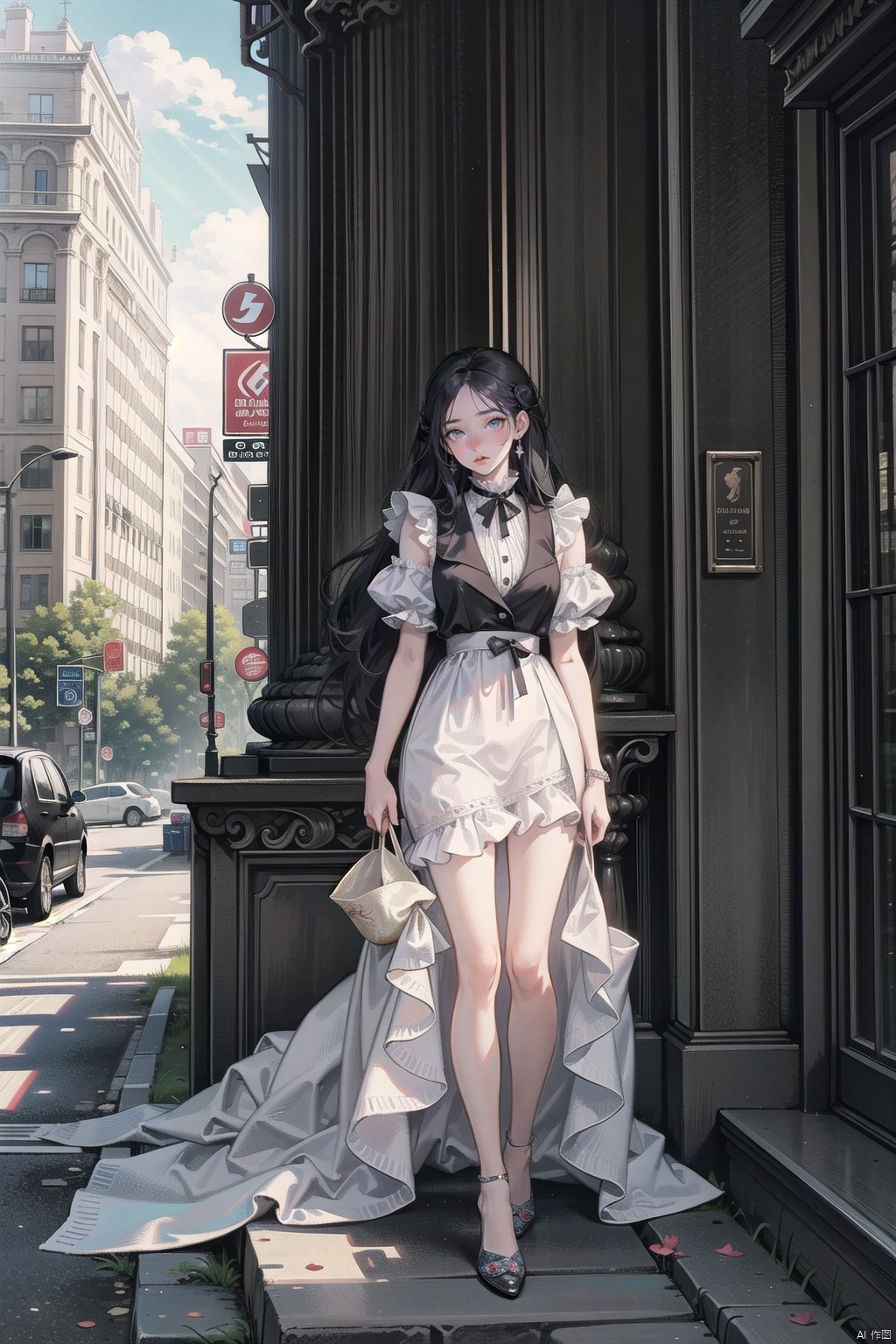 1girl,  wallking in a big city,  masterpiece by bearbear on Tensor.Art