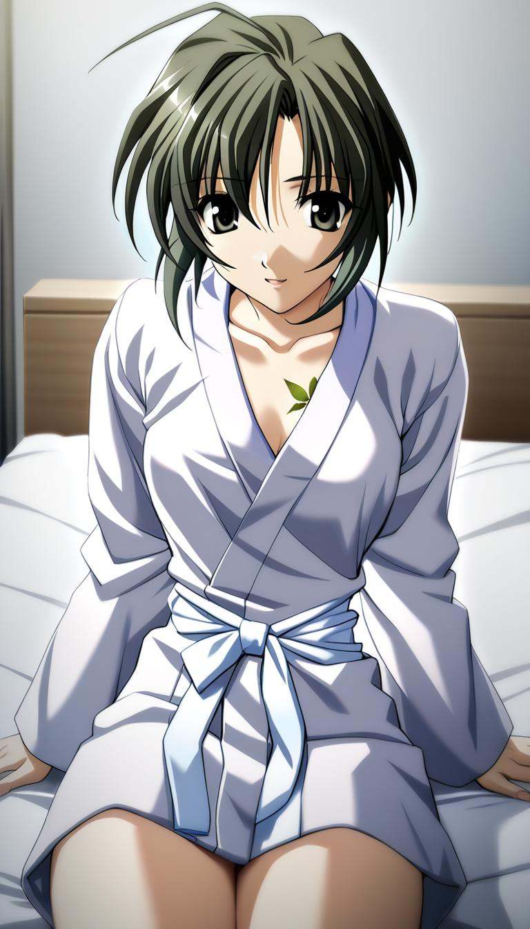 1girl,  Kurosu Kanata,  bathrobe on Tensor.Art