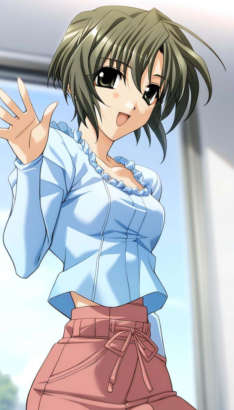 1girl,  Kurosu Kanata,  blue blouse on Tensor.Art