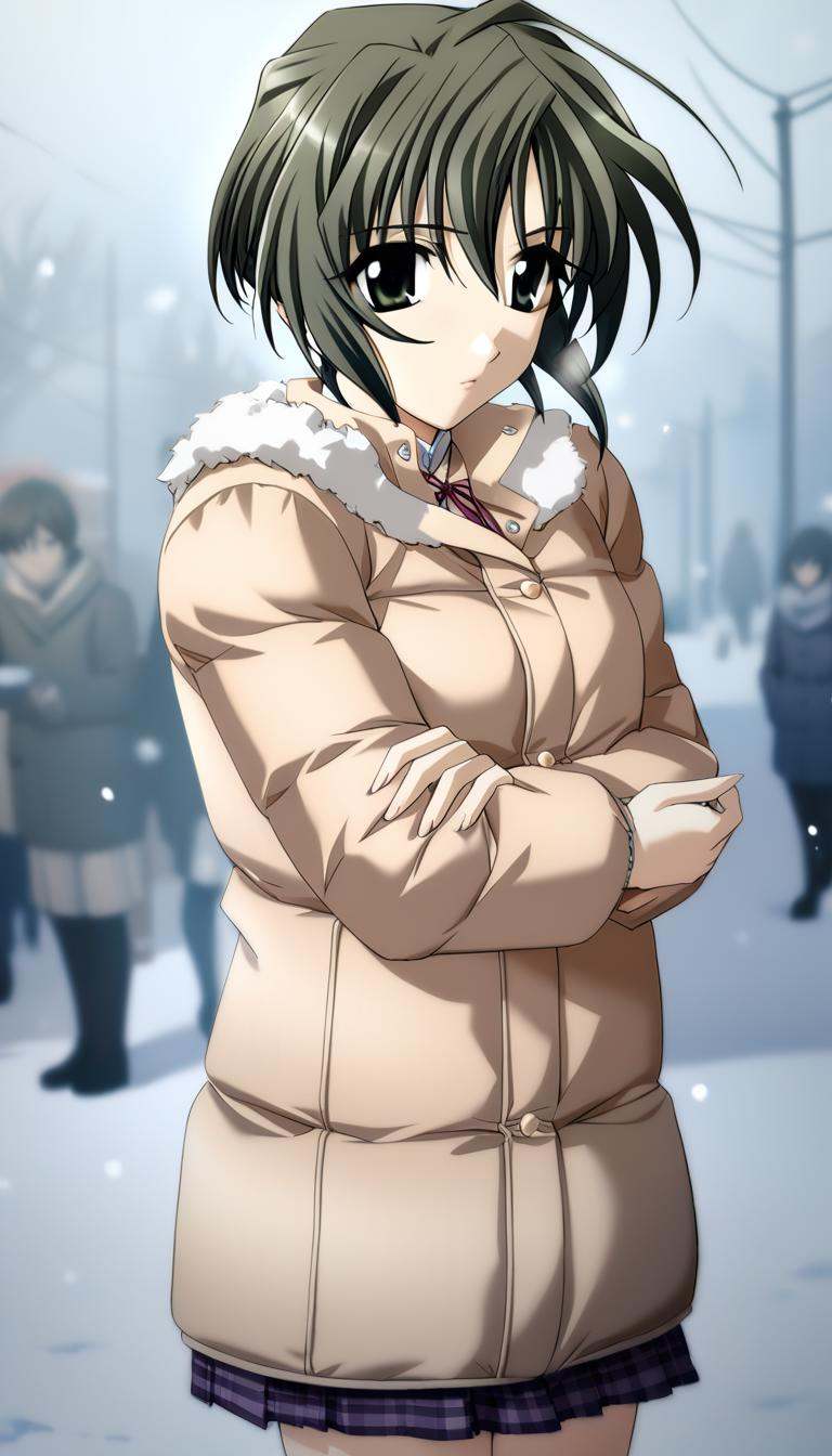 1girl,  Kurosu Kanata,  brown coat on Tensor.Art