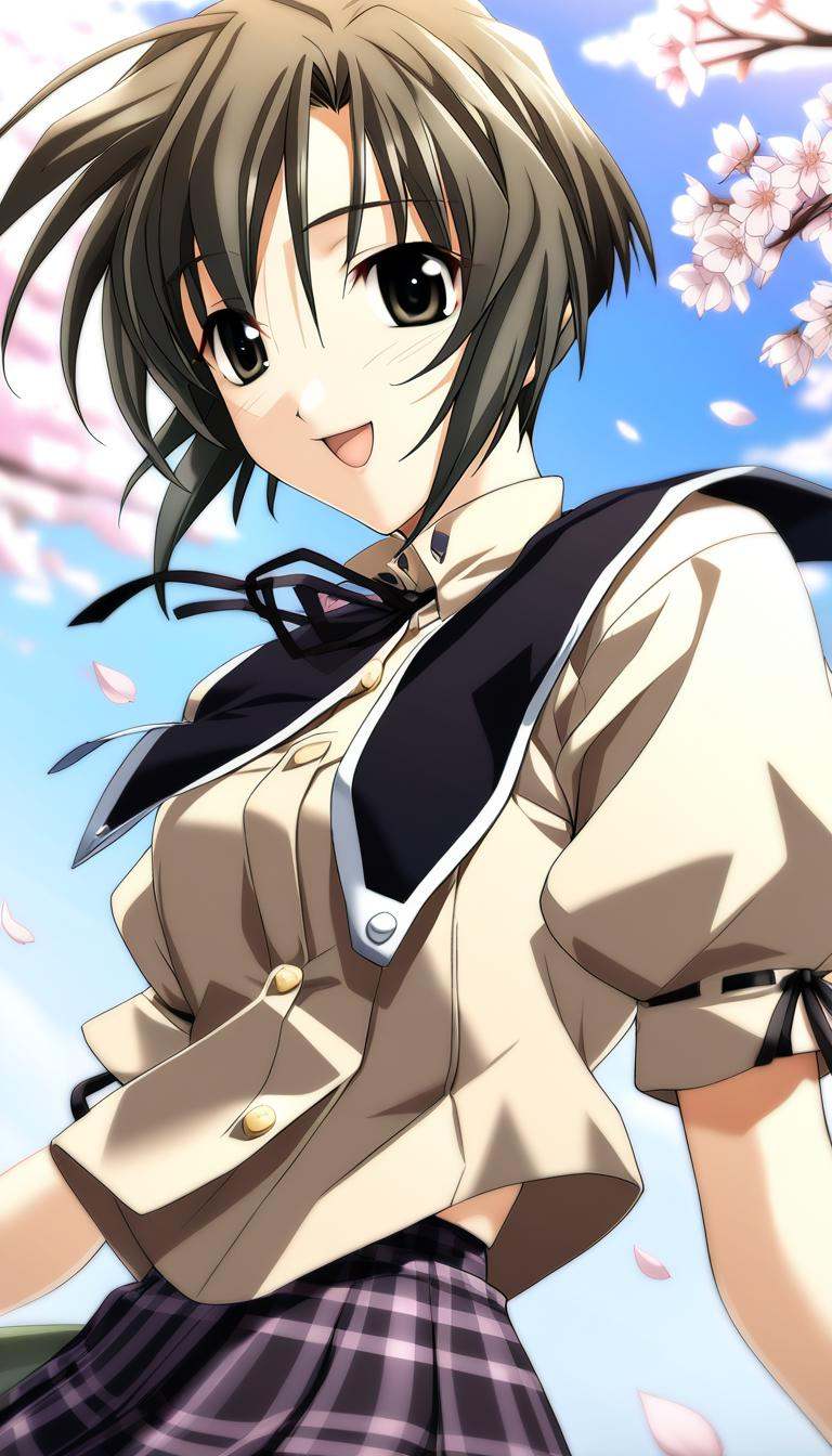 1girl,  Kurosu Kanata,  school uniform on Tensor.Art