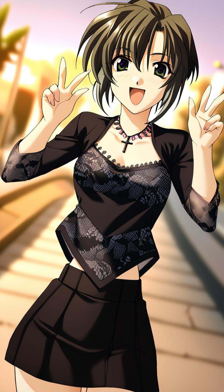 1girl,  Kurosu Kanata,  black shirt on Tensor.Art