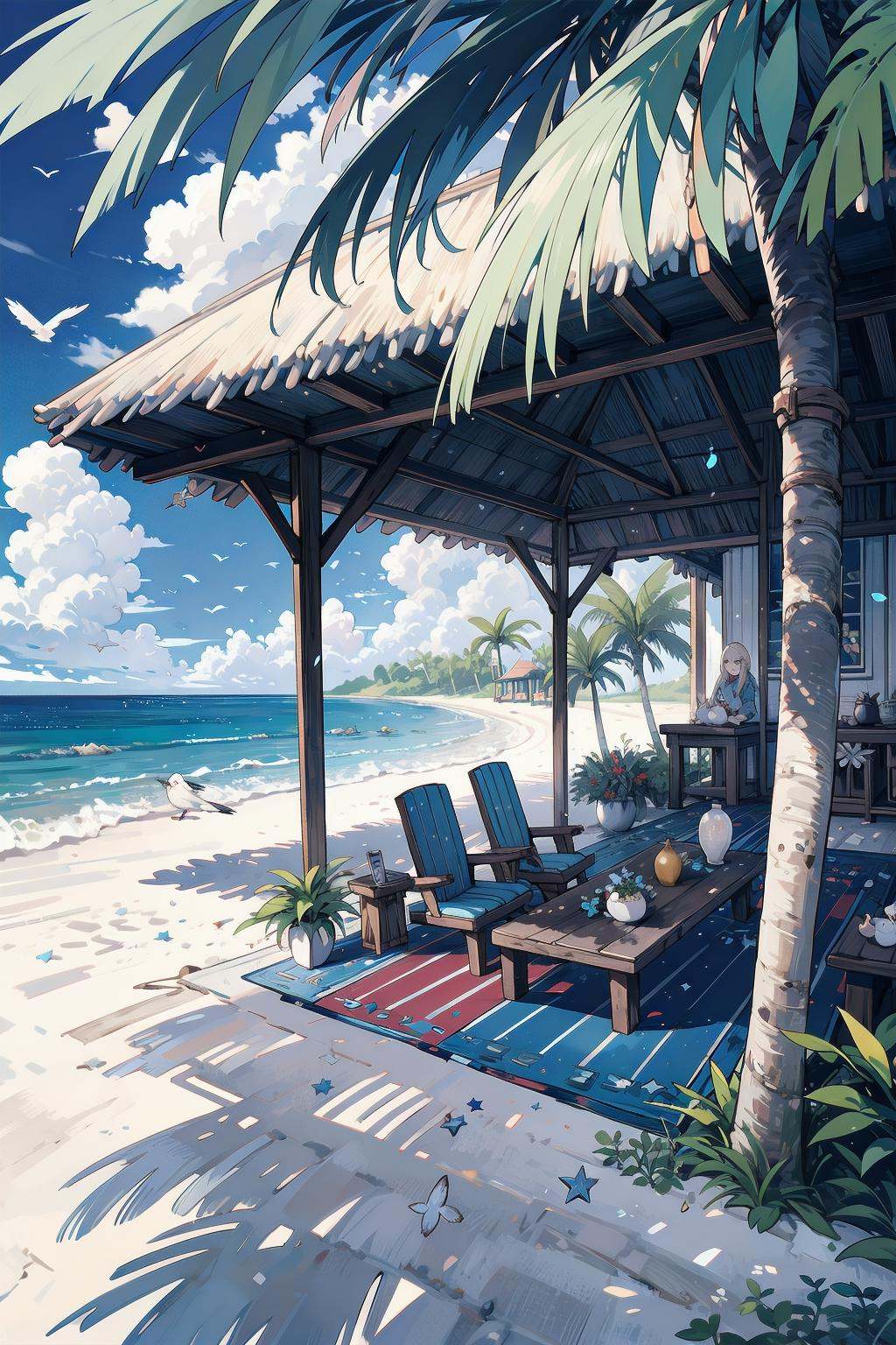 beautiful tropical island paradise. The water is crystal clear and a brilliant shade of turquoise,  with waves gently lapp...