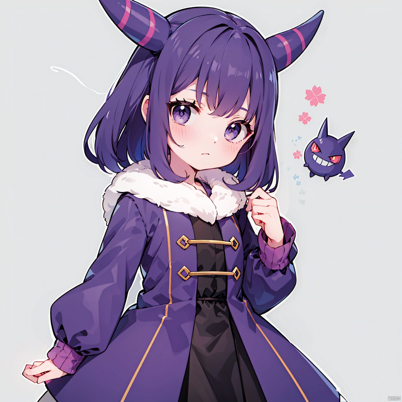  masterpiece, best quality, Pokemon personification, 1girl, solo, looking at viewer, gengar (cosplay),