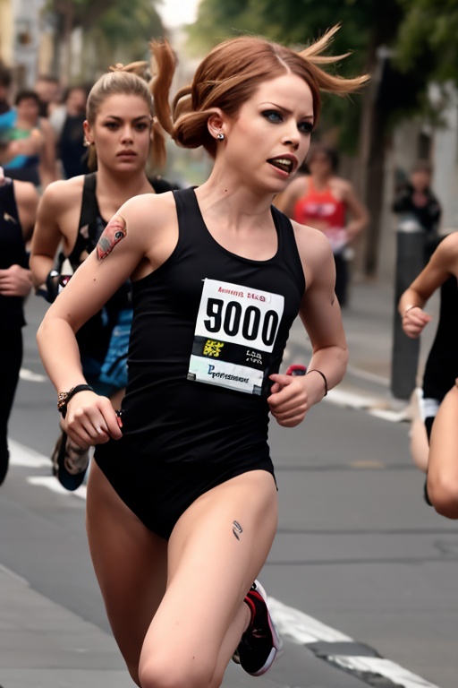 Avril lavigne corriendo por las calles,  AVRILIRVA on Tensor.Art