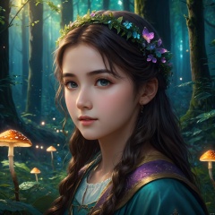  masterpiece, best quality, high quality,extremely detailed CG unity 8k wallpaper, An enchanting and dreamy scene of a fantasy forest, (with towering trees), glowing mushrooms, and hidden fairy glens, creating a sense of mystique and enchantment, BREAK, (1 cute girl, solo, chasing fireflies, full body), artstation, digital illustration, intricate, trending, pastel colors, oil paiting, award winning photography, Bokeh, Depth of Field, HDR, bloom, Chromatic Aberration ,Photorealistic,extremely detailed, trending on artstation, trending on CGsociety, Intricate, High Detail, dramatic