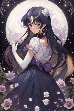 blue_flower,blue_rose,pink_rose,purple_rose,red_rose,rose,white_rose,tsukino_usagi,black_rose,double_bun,flower,1girl,crescent,yellow_rose,pink_flower,thorns,crescent_facial_mark,blonde_hair,black_flower,rose_petals,gloves,crescent_moon,bow,squiggle,spoken_squiggle,princess_serenity,white_gloves,purple_flower,green_flower,dress,elbow_gloves,facial_mark,solo,rose_print,back_bow,white_flower,earrings,twintails,blue_eyes,very_long_hair,venus_symbol,forehead_mark,red_flower,jewelry,moon, tsukuyo\(blue archive\)<lora:EMS-33085-EMS:0.600000>, <lora:EMS-19403-EMS:0.600000>
