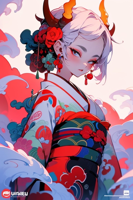 busty and sexy girl ONI,  kimono,  8k on Tensor.Art
