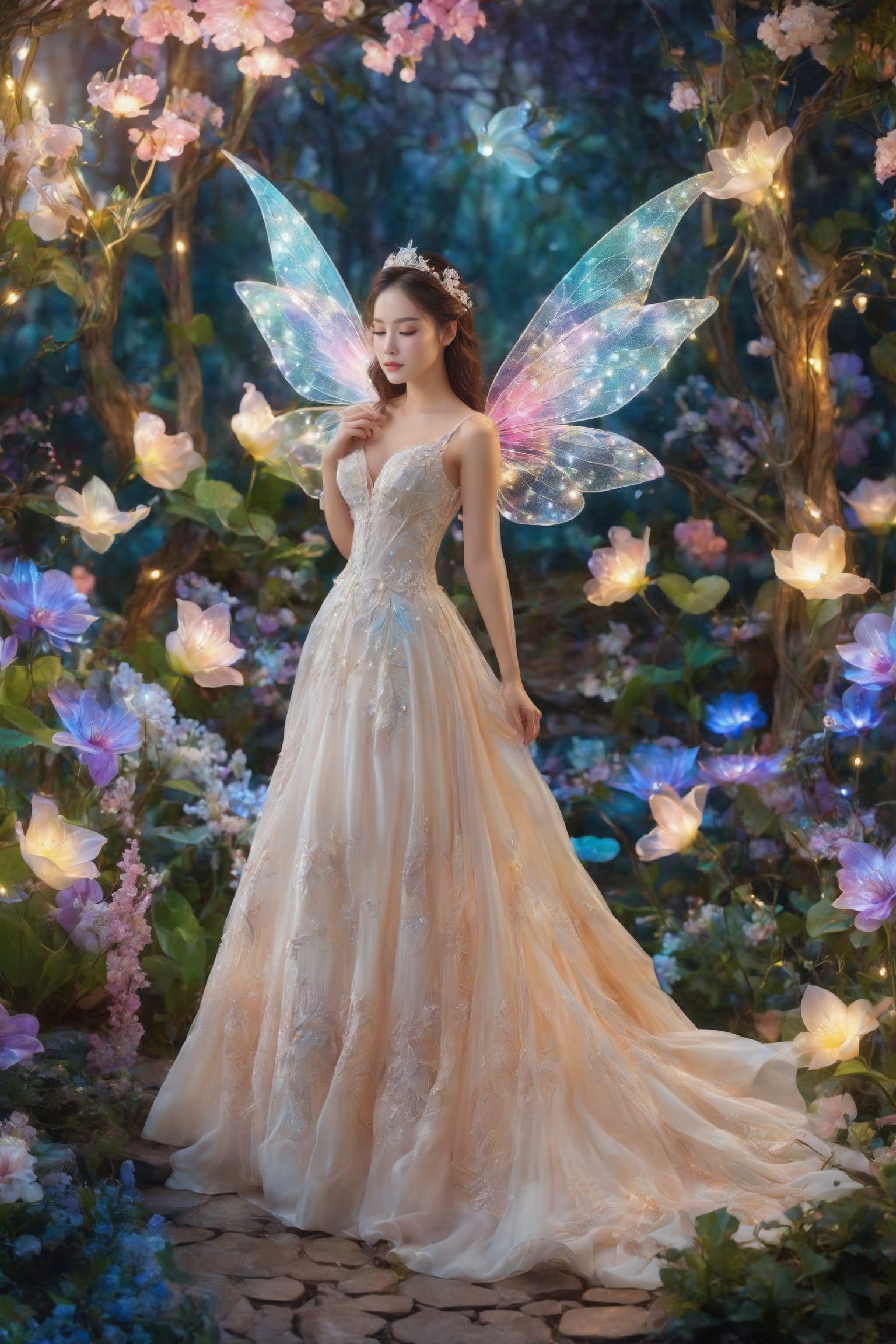 high quality,  8K Ultra HD,  Enchanted Moonlit Garden on Tensor.Art