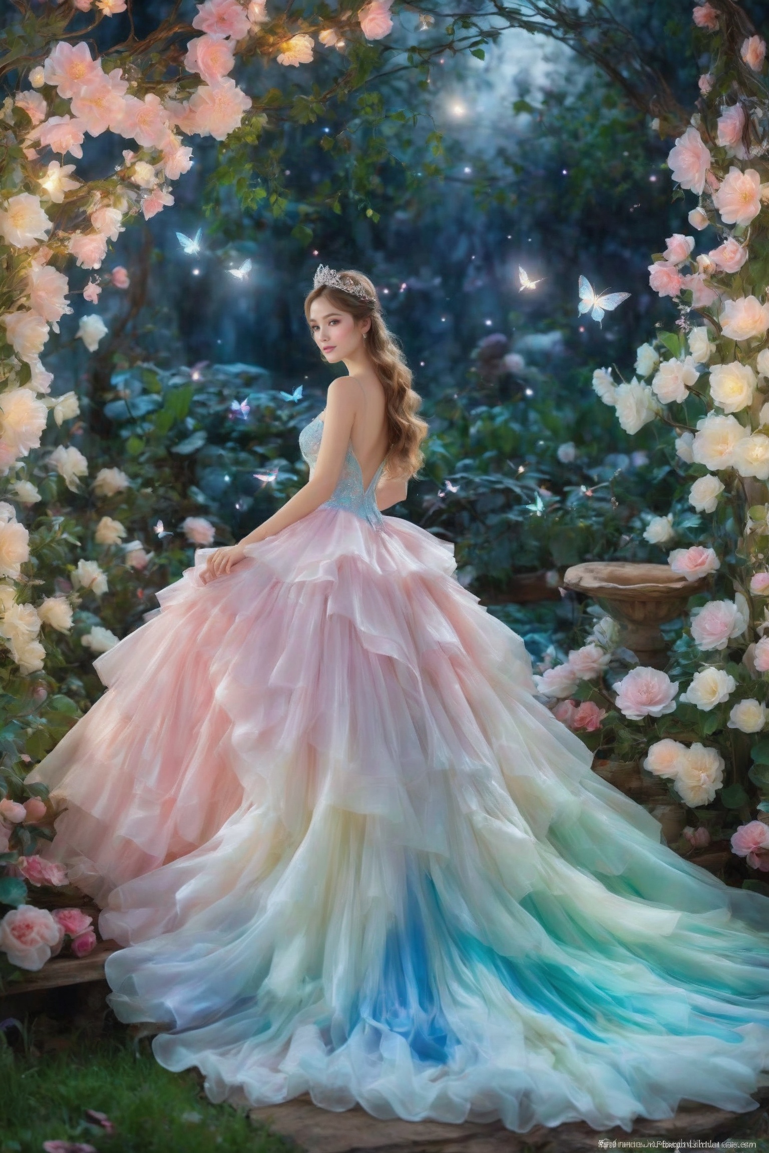 high quality,  8K Ultra HD,  Enchanted Moonlit Garden on Tensor.Art