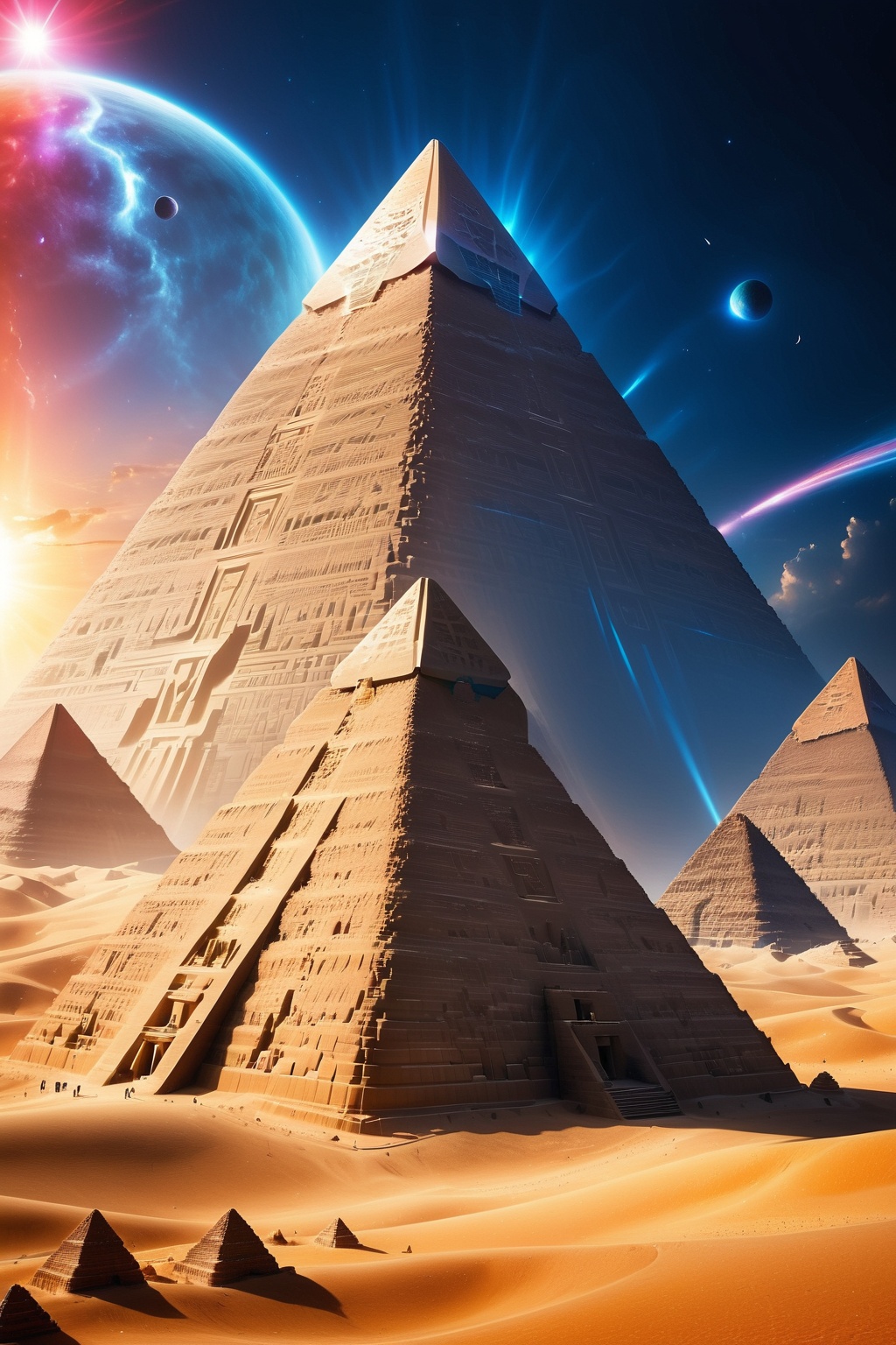 Unleash your imagination and explore the possibilities of a parallel universe - envision a sky filled with UFOs hovering o...