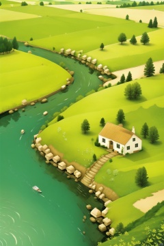  Villages,rivers,houses,