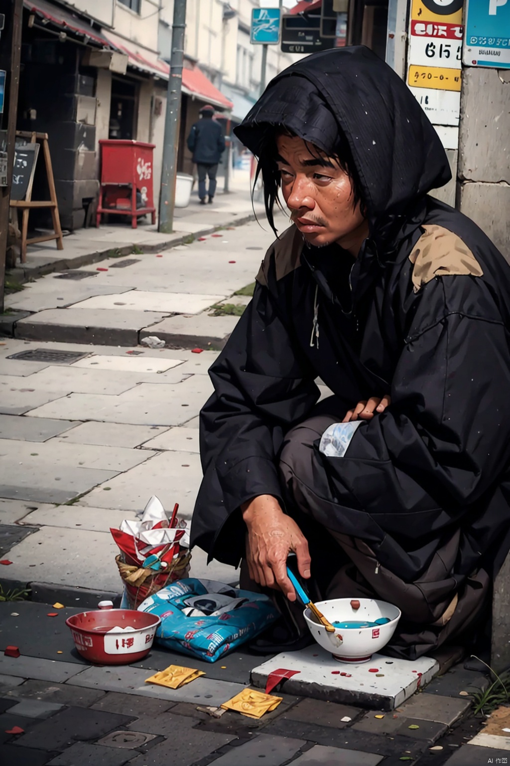  absurdres,incredibly absurdres,reality,realistic,,(solo:1.2),1boy,full_shot, beggar