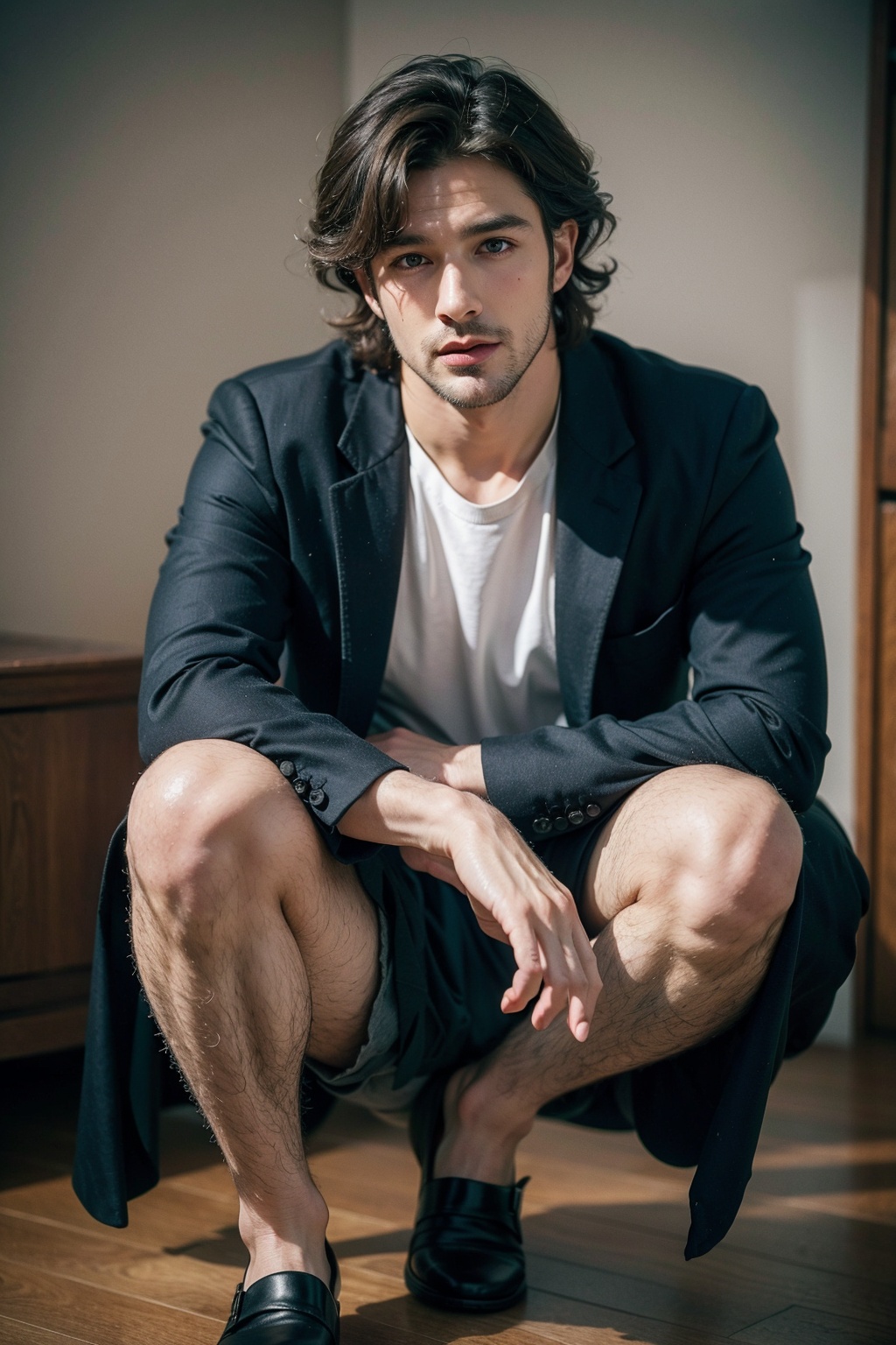 ((realistic)) Fullbody Handsome Belgian man,  curly hairstyle on Tensor.Art