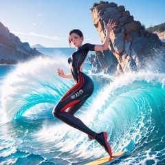 8k, best quality, masterpiece, ultra high resolution, (realism: 1.4), surf,1girl