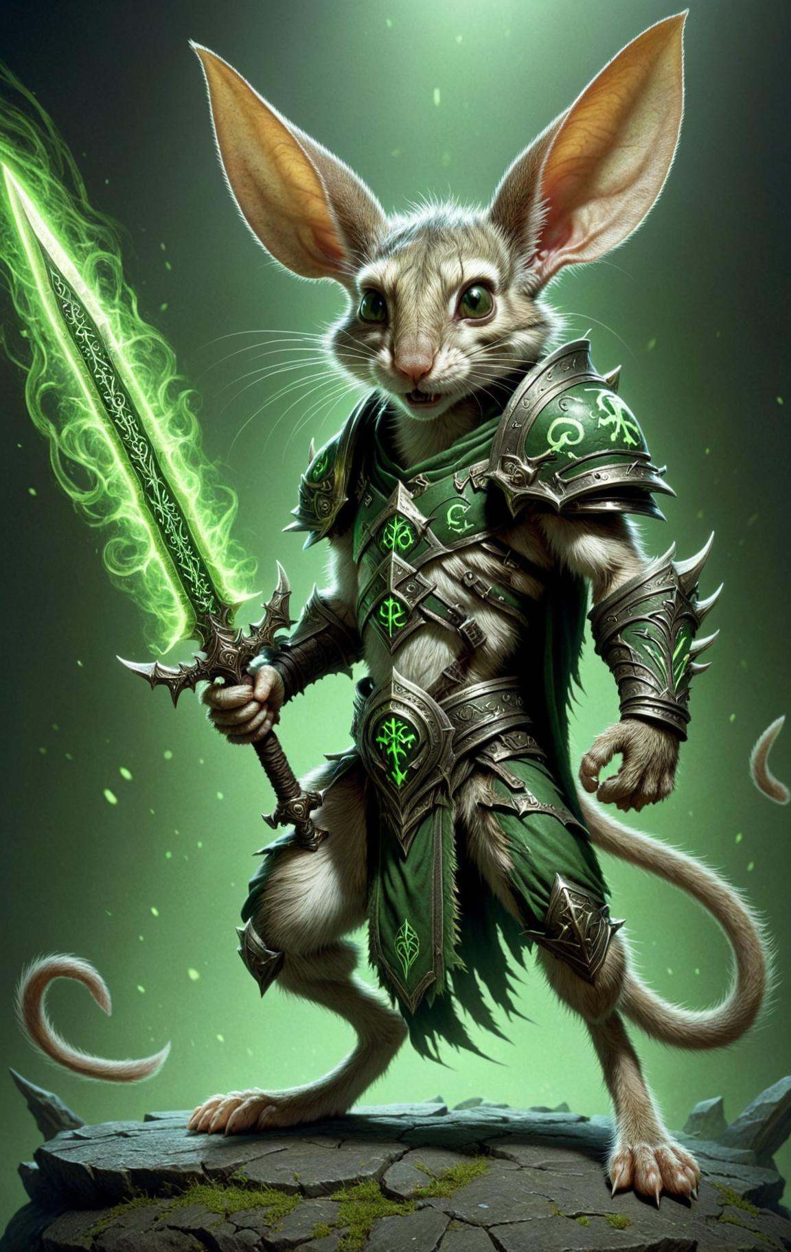 jerboa,  death knight,  DonMD34thKn1gh7XL wielding runeblade by DonMischo on Tensor.Art