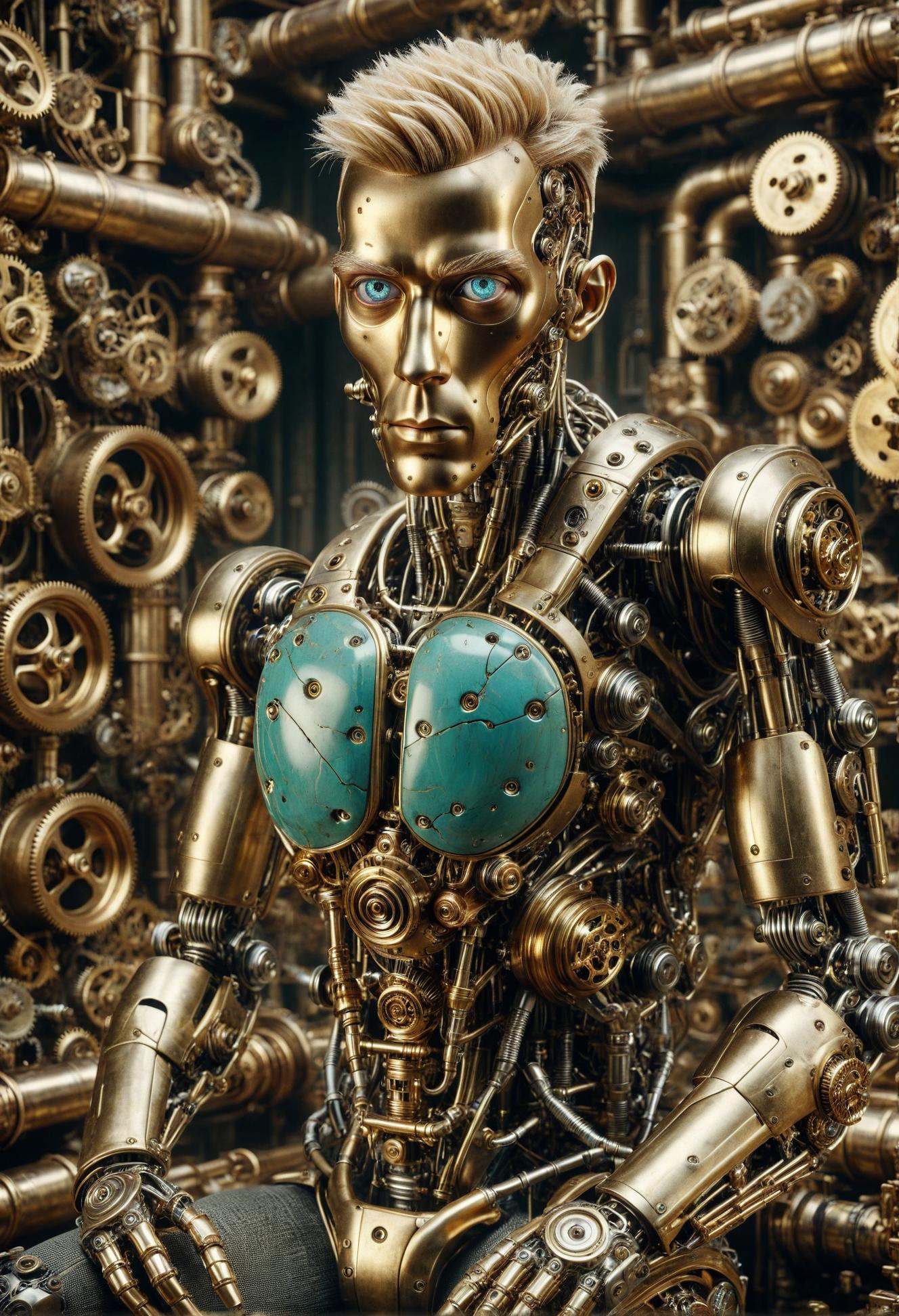 DonMSt34mPXL male nanorobotics researcher, virtual constructs, digital entities existing purely in virtual reality, taking on various forms and functions, adolescence supple, scandinavian, turquoise eyes, torn ears,  double chin,   asymmetrical forehead, square face shape with angular jaw,  chin, blonde long textured comb-over hair, envy, relaxed rest, character sits or leans against a surface, looking calm and at ease,  wearing  biohazard utility pants, virtual reality titanium weave digital mesh cardigan,   , hands behind back, suggesting confidence or restraint, biopunk  <lora:DonMSt34mPXL-000006:1>