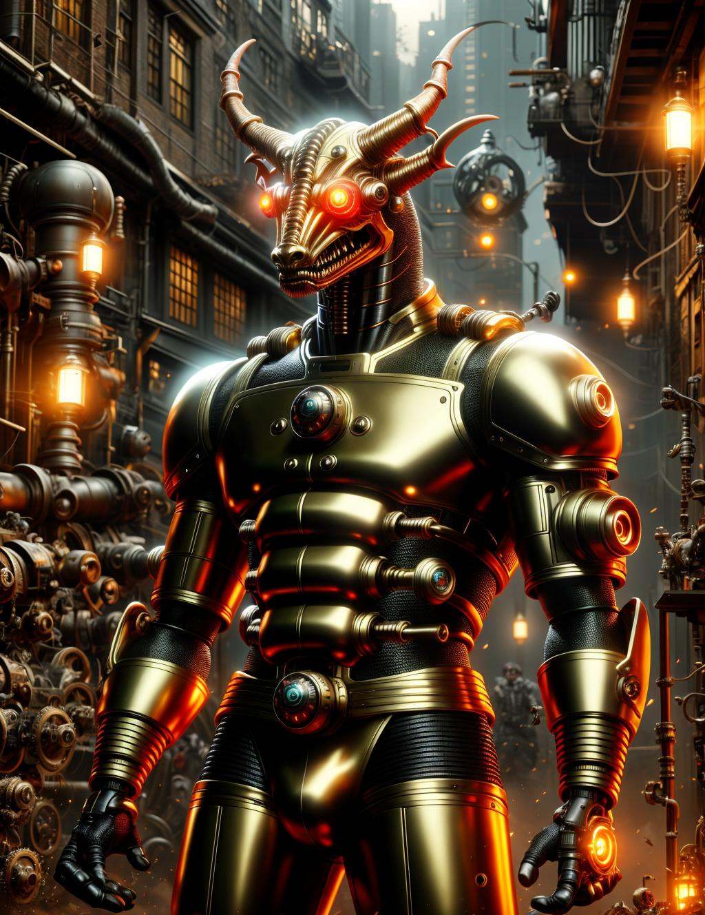 DonMSt34mP male dragon rider, gene-spliced hybrid, being resulting from genetic manipulation, exhibiting a mix of species traits, youth slinky, indigenous peoples of the america, amber eyes, attached ears, bulbous nose,  angular jaw, sunken cheeks, unusual forehead, heart face shape with pointed chin, sculpted abs, , burgundy slicked-back hair hair, curiosity, martial arts pose, character assumes a martial arts stance, prepared for combat,  wearing  hyper-threaded utility pants,  plasma blazer, electro-reactive scuba fins,  , gravitational resistance, character stands against an invisible force, leaning into the wind created by gravitational resistance, vr mass production line,  slate,anti-gravity building platforms, bioluminescent fungi, wall grazing, gritty urban cyberpunk, steampunk  <lora:DonMSt34mP:0.8>