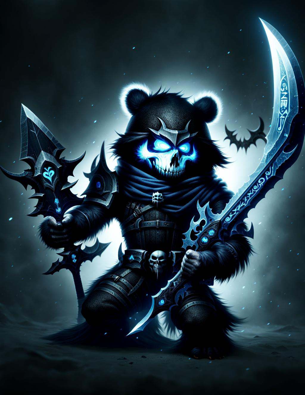 cute anthro lemming,  death knight,  DonMD34thKn1gh7XL wielding runeblade by DonMischo on Tensor.Art