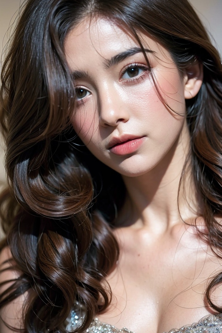 Realistic,  Beautiful Female curly hair on Tensor.Art