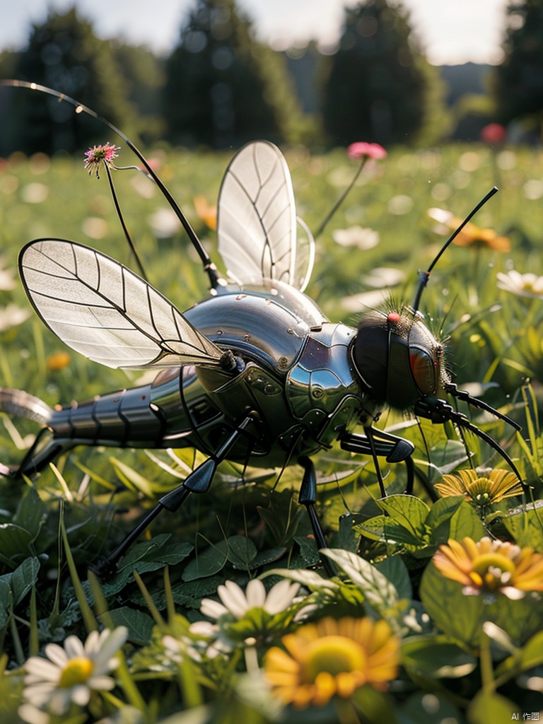 mosquito,flower,grass,Red body