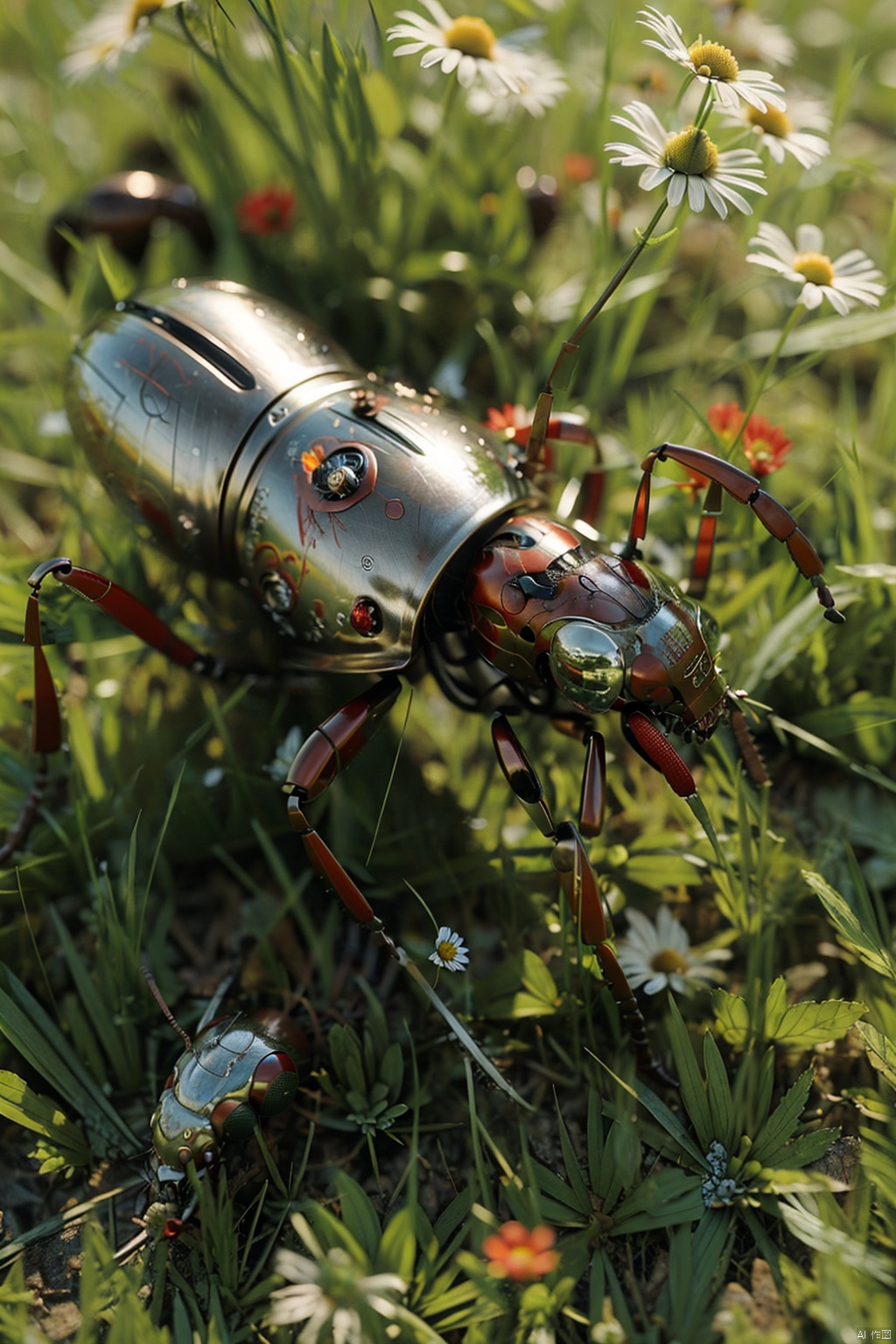  Ants,flower,grass,Red body