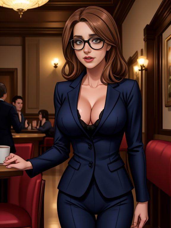 Kate_McFey,  hot expression,  evening suit on Tensor.Art
