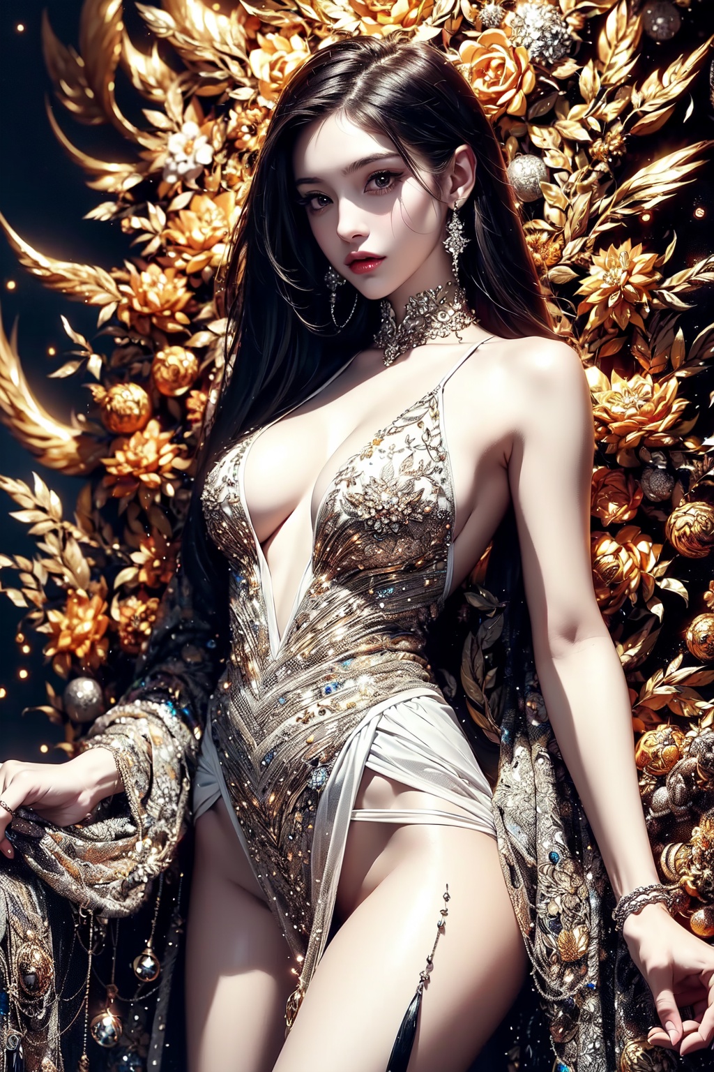 (Diana),  (above waist),  Black and white entanglement on Tensor.Art