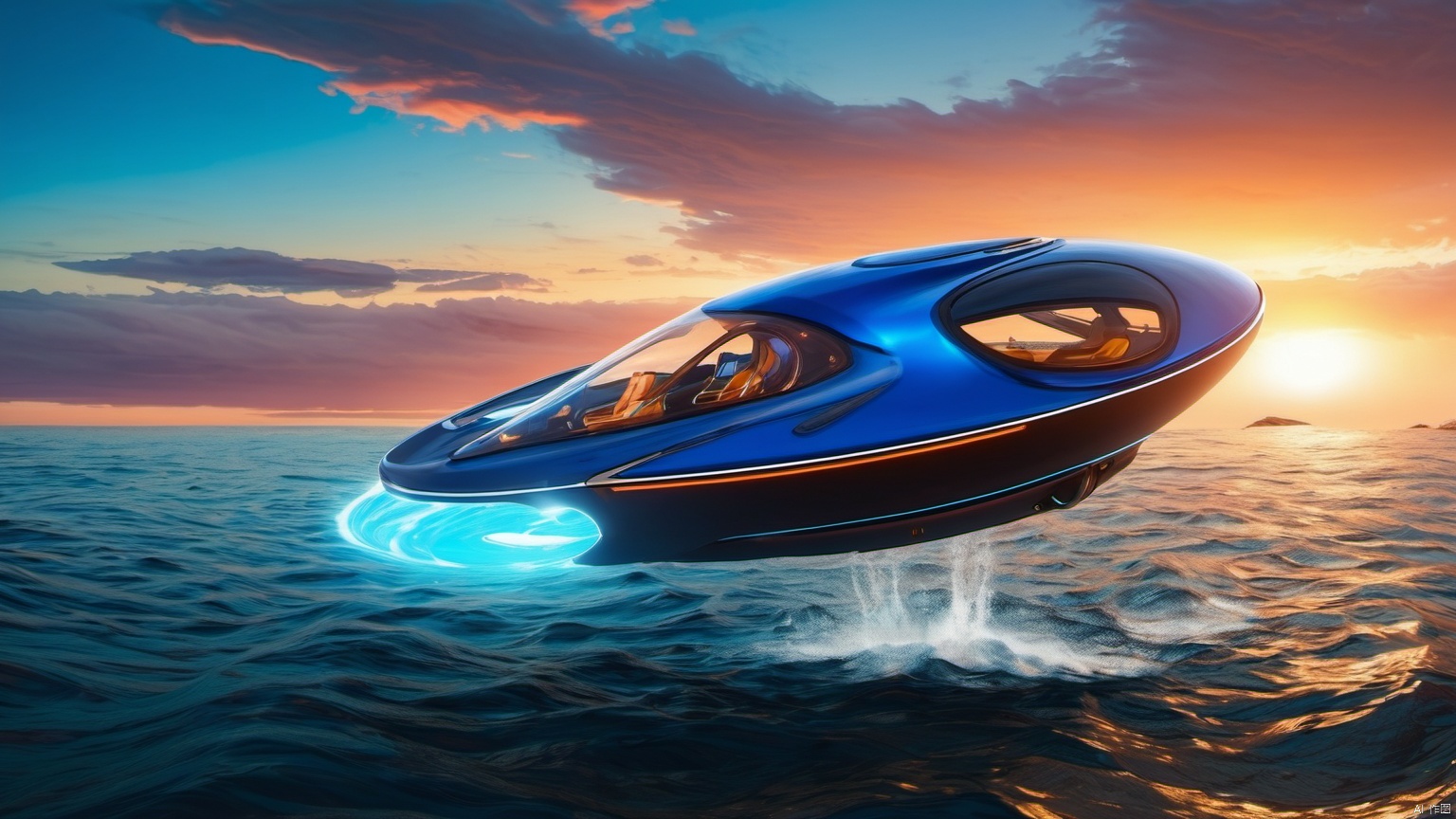  (Speedboat spacecraft  1.0),
(Jet hole blue flame and lightning 1.0),
(Spacecraft in the shape of flying water droplets 1.9),
(Adequate sunlight 1.5),
(Lightning materials 1.0),
(Optical materials 1.0),
(Alien spacecraft 1.0),
(Glass material 1.0),
(Water material 1.5),
Overlooking,,sea,Representative,boutique, Ultra HD, 
, reflection, masterpiece, true light and shadow, wide Angle, outdoors, sky, day, cloud, 
, blue sky, no humans, nature, scenery, Water, beach, ufo, ufo,, A perfectly curved building, (Alien spacecraft 1.9)