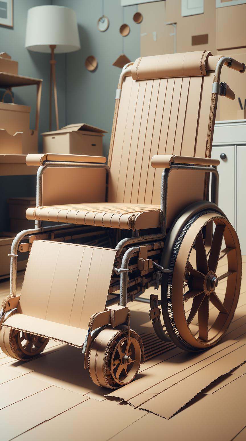 CardboardStyle <lora:CardboardStyle:1> Wheelchair, simple, basic, corrugated, cardboard, texture, crafts, (Masterpiece:1.3) (best quality:1.2) (high quality:1.1)